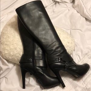 Jessica Simpson black leather tall boots 9.5